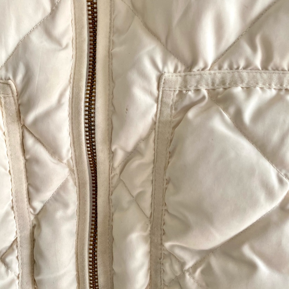J CREW Womens SZ XSMALL Cream White Quilted Vest - Picture 5 of 11